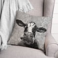 thumbnail image 3 of Creative Products Gray Painted Cow 18x18 Indoor / Outdoor Pillow, 3 of 3