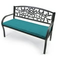 thumbnail image 3 of Jordan Manufacturing 48" x 18" McHusk Lagoon Aqua Crosshatch Rectangular Outdoor Settee Swing Bench Cushion with Ties, 3 of 12