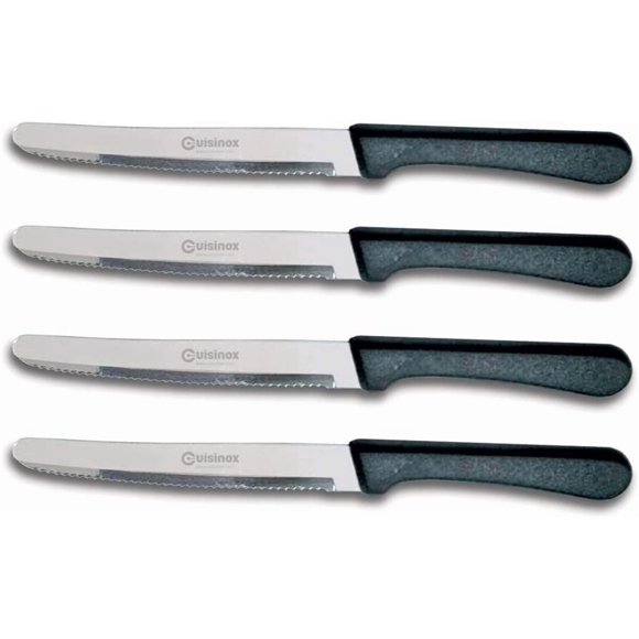Cuisinox SKK-4 Couteau à Steak, Ensemble de 4, Noir