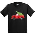 thumbnail image 3 of Inktastic Christmas Vintage Truck with Christmas Tree Youth T-Shirt, 3 of 5