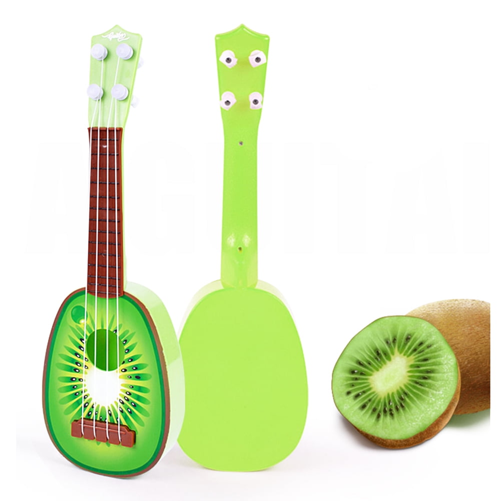 Jinzuke Simulation de Fruits Mini Guitare pastèque Fraise Kiwi Orange Ukulele Plays Instrument de Musique