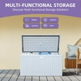 thumbnail image 2 of Dextrus 150 Gallon Large Deck Box,Outdoor Storage Box with Flexible Divider,Waterproof,Lockable ,White, 2 of 9