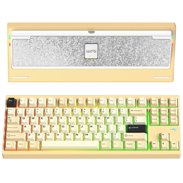 Teclado mecánico KEEBMONKEY WOBKEY Crush 80 Pro Amarillo
