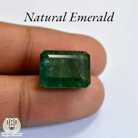 Faceted Natural Zambian Emerald Loose Gemstone Ring Size- Natural Green Emerald