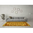 thumbnail image 3 of Ahgly Company Indoor Round Abstract Yellow Modern Area Rugs, 3' Round, 3 of 4