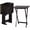Black, variant on Portable TV Dinner 4-Piece Rectangular Folding Tray Table with Storage Rack, Black, 15in x 19in x 26in