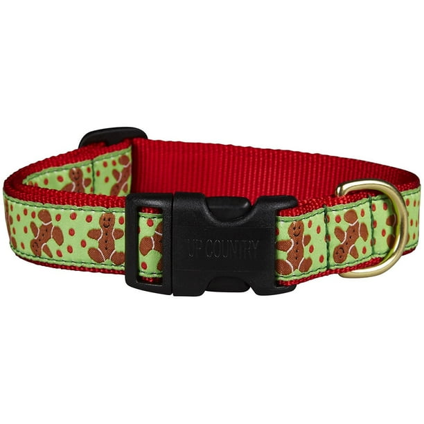 Gingerbread Man Dog Collar XSmall, Adjustable Collars By Up Country