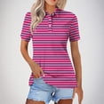 thumbnail image 5 of Blusas para las Mujeres Impresión Casual Manga Corta Turndown Collar Botón Superior, Tops Cortos para las Mujeres, 5 of 5