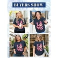 thumbnail image 6 of XCHQRTI Heart LOVE Shirt for Women Plus Size Graphic Tee Short Sleeve Casual Shirt, 6 of 7