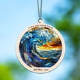 thumbnail image 4 of Ocean Waves Stained Glass Suncatcher Ornament – Text Christmas 2025 Tree Decoration Gift for Family, Friends, Man & Woman, 4 of 4