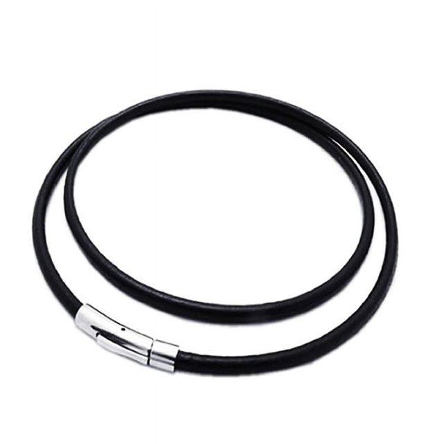 Cordón de Cuero Brillar para Collar/Colgante Cierre Fácil de Clic de Acero Inoxidable 45cm