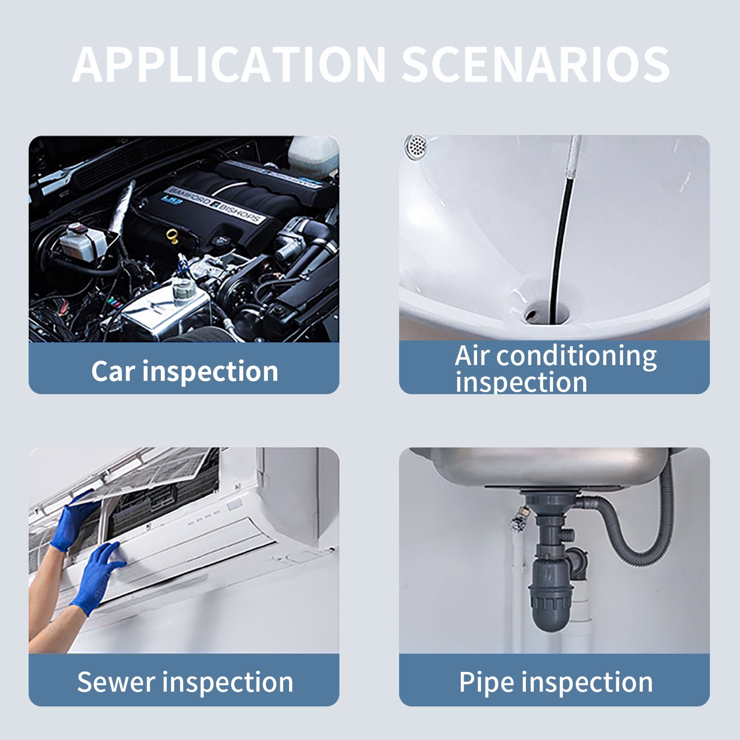 Quanmin Endoscope Camera with Light, 1080P HD Borescope Tools with 9.84ft Semi-Rigid Snake Camera, 8.0mm IP67 Waterproof Inspection Camera for iOS and Android