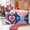 thumbnail image 4 of Valentines Day Love Decorative Throw Pillow Covers 16 x 16 Set of 4, Pink Blue Hearts Letter Arrow Be Mine Porch Outdoor Pillowcase, Anniversary Wedding Sofa Couch Cushion Case Home Decor, 4 of 5