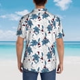 thumbnail image 4 of Rateoe Lilies Flowers Pattern Men’s Hawaiian Shirt – Short Sleeve Button-Down Tropical Beach Shirt, Lightweight & Breathable Casual Aloha Shirt with Pocket,X-Large, 4 of 7