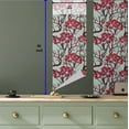 thumbnail image 5 of Ambesonne Autumn Peel & Stick Wallpaper for Home, Pencil Graphic Trees Leaves, 13"x36", Dark Coral Pale Teal, 5 of 5