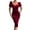 Red, variant on HAJGJP Evening Party Dresses for Women Spring And Summer Solid Color Waistband Sexy Low Neck Sleeve Velvet Wrap Dress