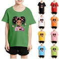 thumbnail image 4 of GA WEIHUA Girls Cute Graphic Tops Toddler Short Sleeve T Shirts Casual Loose Fit Crewneck Tees Funny Printed Summer Shirts(Black,4 Years)Saving, 4 of 4