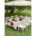 thumbnail image 3 of Outdoor Tablecloth with Umbrella Hole and Zipper, Red Green Christmas Rectangle Table Cloth 60x102 Inch Waterproof Tablecloth, Farmhouse Xmas Botanical Winter Picnic Table Cover for Patio Camping, 3 of 7