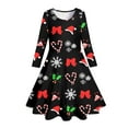 thumbnail image 4 of LUOGENLI Girls Dresses 5T Formal Kids Toddler Girls Christmas Trees Deer Print Christmas Long Sleeve Party Princess Dress Baby Girls' Dresses 3-6 Months Summer Dresses for Girls Black 8-9 Years, 4 of 5