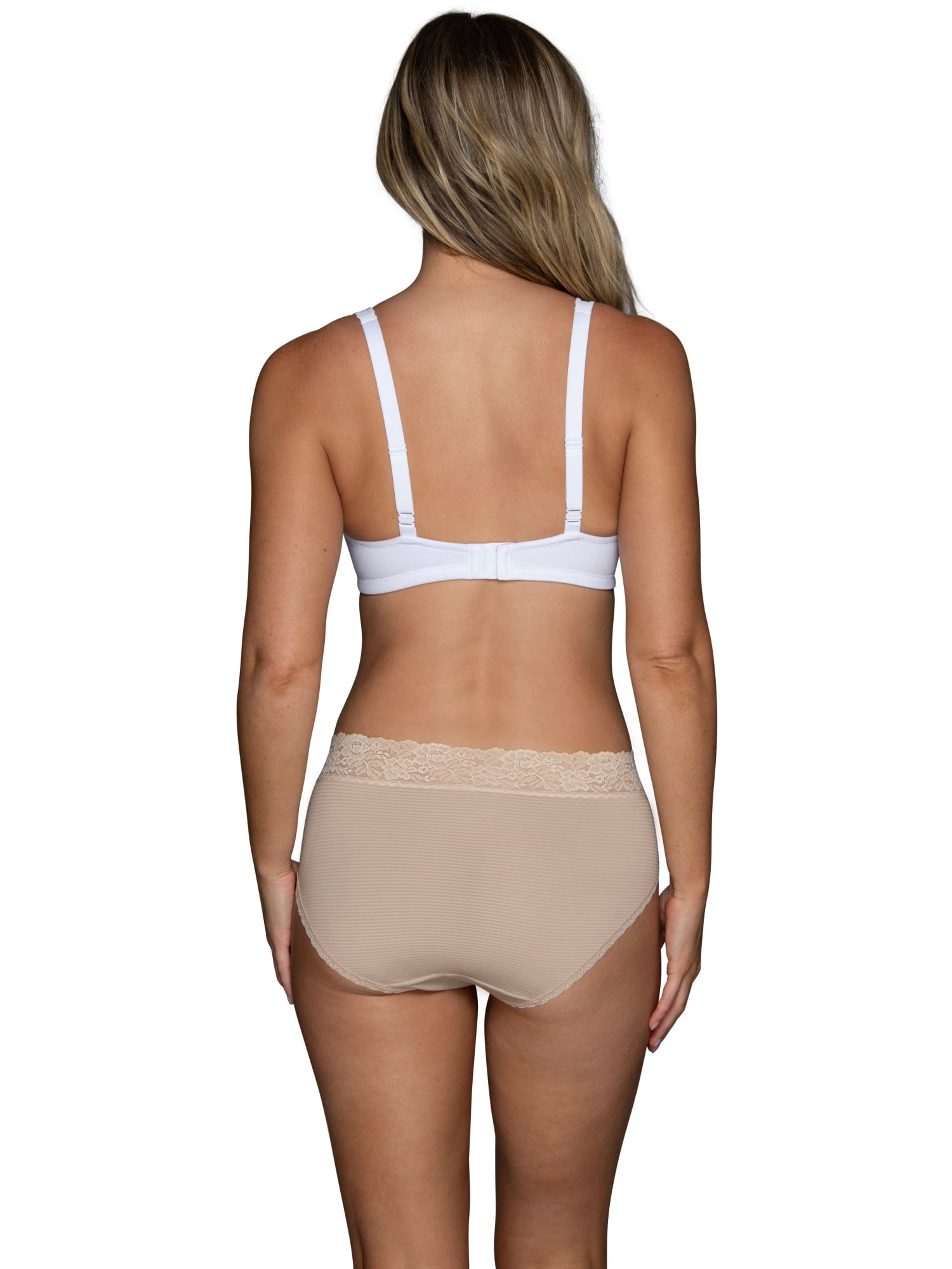 Vanity Fair Radiant Women's Light and Luxe Hi-Cut Brief Underwear - Stretch Lace Waistband, 3-Pack, Sizes S-5XL