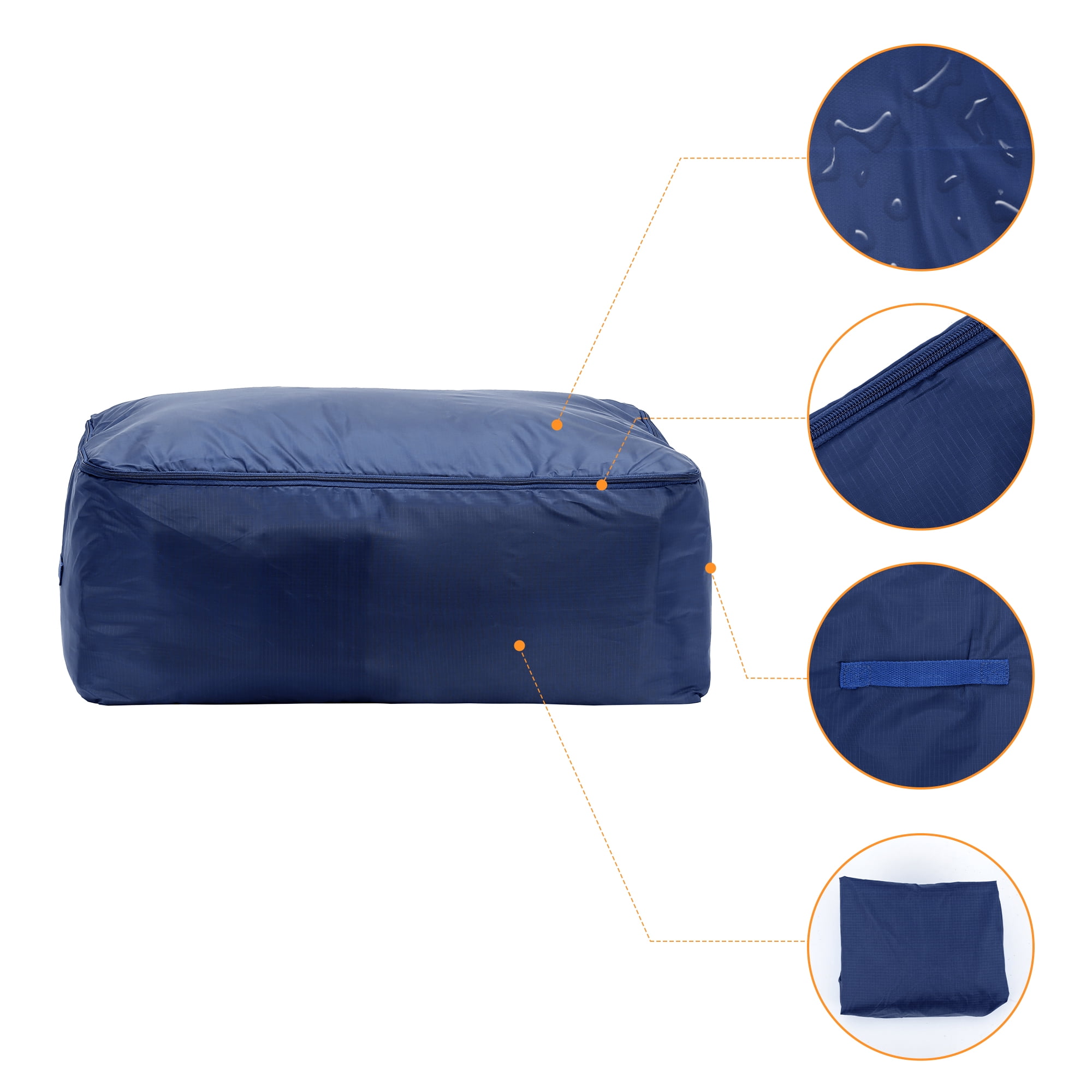 Unique Bargains 1 Pack Clothes Storage Bags Moving Bags Navy Blue 27.5*19.5*12in