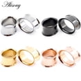 thumbnail image 2 of Alisouy 2pcs 8-25mm Acero Inoxidable Doble Acampanado Oval Oído Túneles Tapones Carne Expansor Estirador Calibres Cuerpo Piercing Joyería, 2 of 4