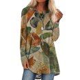 thumbnail image 1 of Oucaili Camiseta De Manga Larga Para Mujer Cuello Redondo Invierno Otoño Casual Suelta Estampada Blusa, 1 of 2