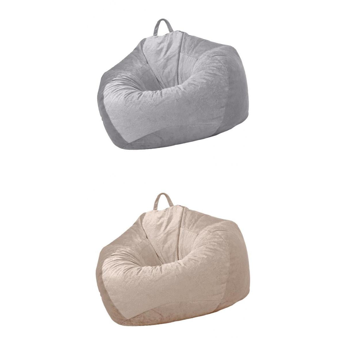 Beige 11 Colors Teens and Adults FLAMEER Set of 2 Stuffed Animal Storage Bean Bag Chair Covers for Kids 