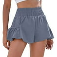 thumbnail image 2 of Running Shorts for Women Elastic Waist Wide Leg Pockets Breathable Yoga Gym Active Sports Workout Athletic Shorts, 2 of 8