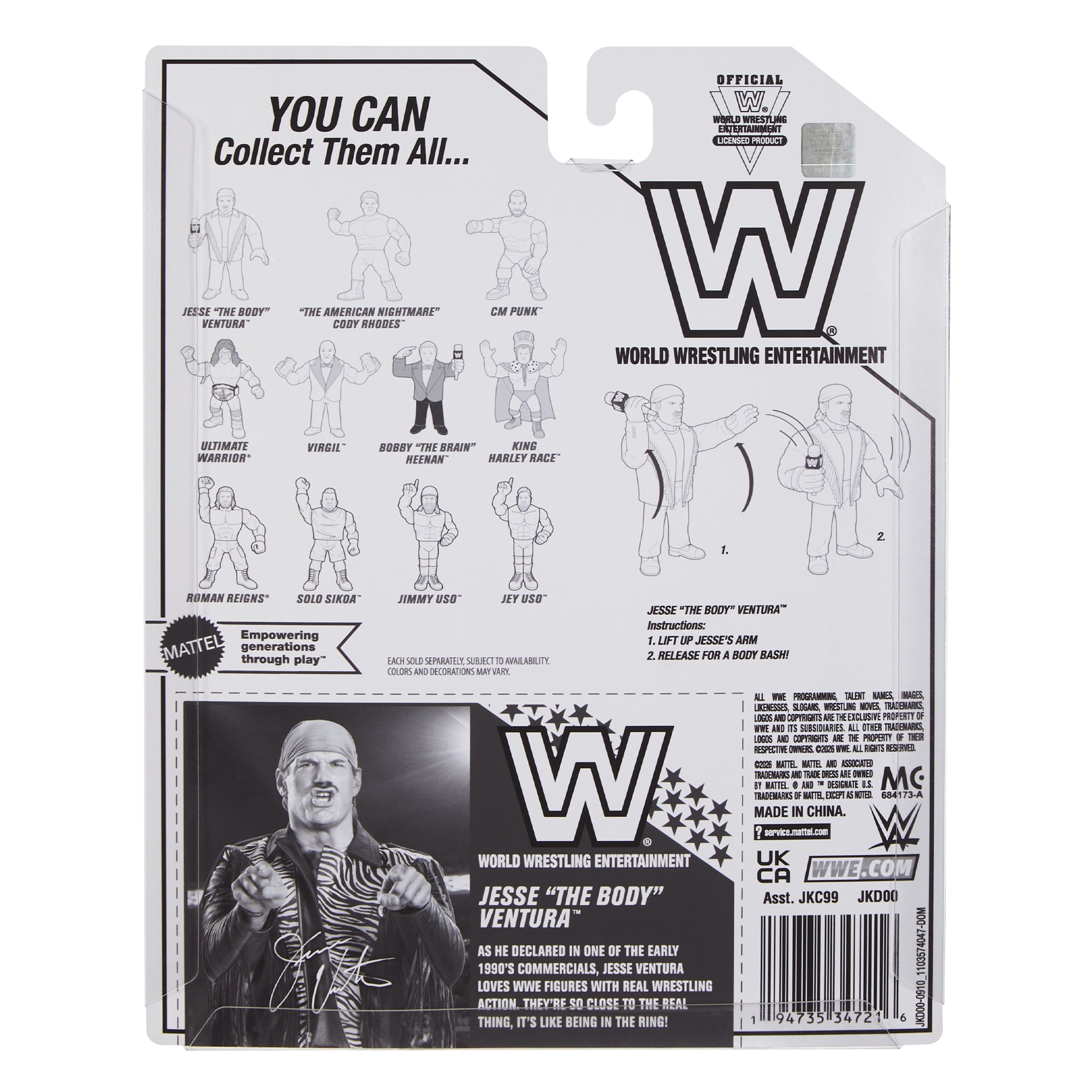 Jesse Ventura - WWE 2026 Retros (Wave 1) Ringside Exclusive Mattel WWE Toy Wrestling Action Figure