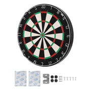 Professional 17.7 Inch Sisal Fiber Dart Board with Staple Free Bullseye, Blade Wire Construction and Rotating Number Ring, Self Healing Dartboard for Home Game Room Party Clubhouse Use