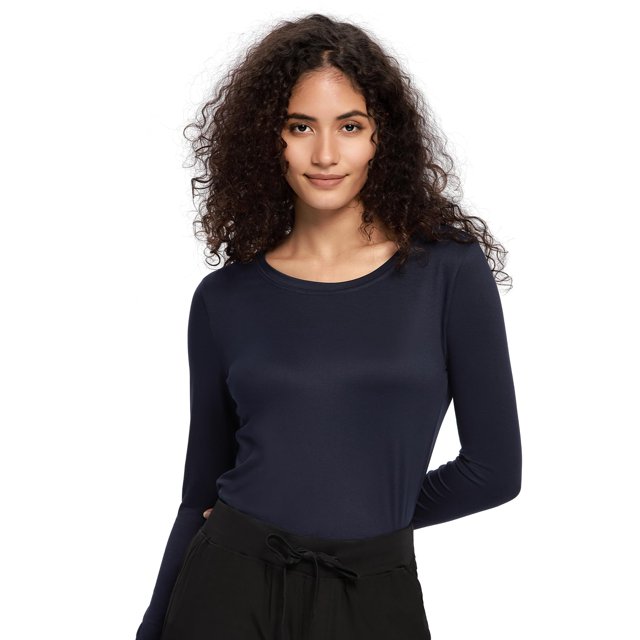 Camisa de manga larga Underscrub COZYFIT para mujer azul marino 2XL