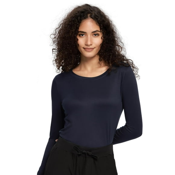 Camisa de manga larga Underscrub COZYFIT para mujer azul marino 2XL