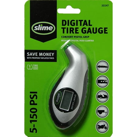 Slime Digital Tire Pressure Gauge with Lighted Tip 5-150 PSI - (Best Drag Racing Tire Pressure Gauge)