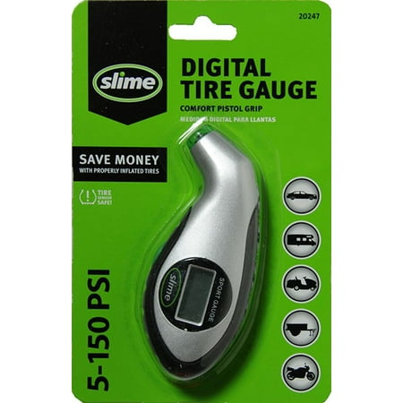 Slime Digital Tire Pressure Gauge with Lighted Tip 5-150 PSI -