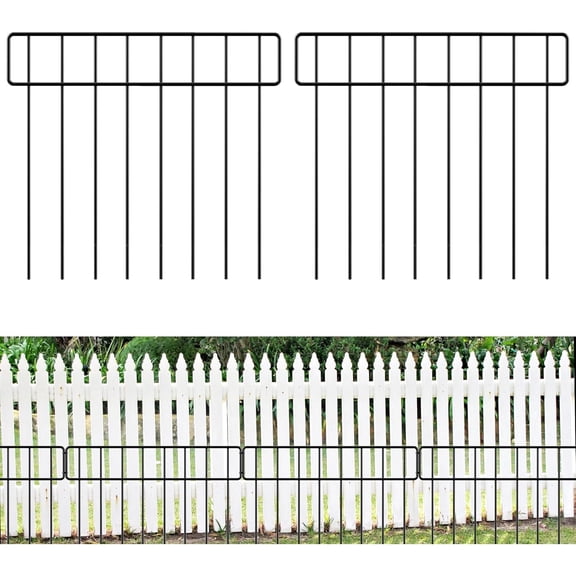 30Ft(L) X 13Inch(H) Animal Barrier Fence - 21 Pack Garden Fence Panels Metal Garden Fencing Edging Border No Dig Fencing for Dog Rabbits Ground Stakes Defense Outdoor Patio Fence Extension