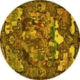 thumbnail image 1 of Ahgly Company Machine Washable Indoor Round Animal Yellow Traditional Area Rugs, 8' Round, 1 of 4