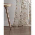 thumbnail image 3 of Dainty Home Rita 3D Floral Chenille Embroidered Solid Sheer Linen Look 76" x 96" Window Curtain Panel Pair in Linen, 3 of 5