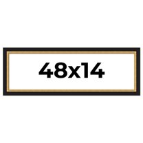 48x14 Frame Gold Real Wood Picture Frame Width 2.25 Inches | Interior Frame Depth 0.5 Inches |
