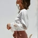 thumbnail image 5 of Blusa Con Cuello En V ANGGREK Camisa Casual Manga Larga Mujer Color Puro Ajuste Holgado, 5 of 6