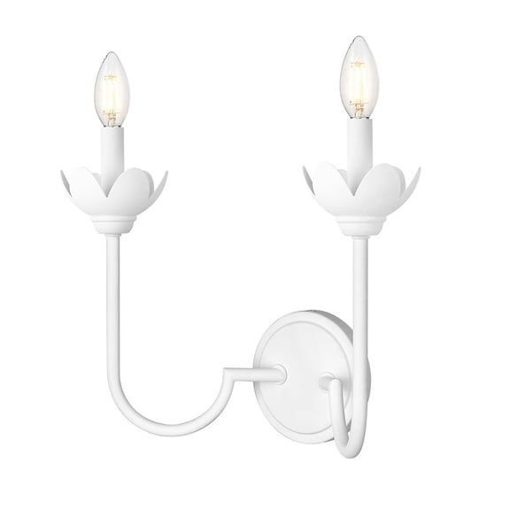 Z-Lite Allistair 2 Light Wall Sconce in Textured White color, Steel frame