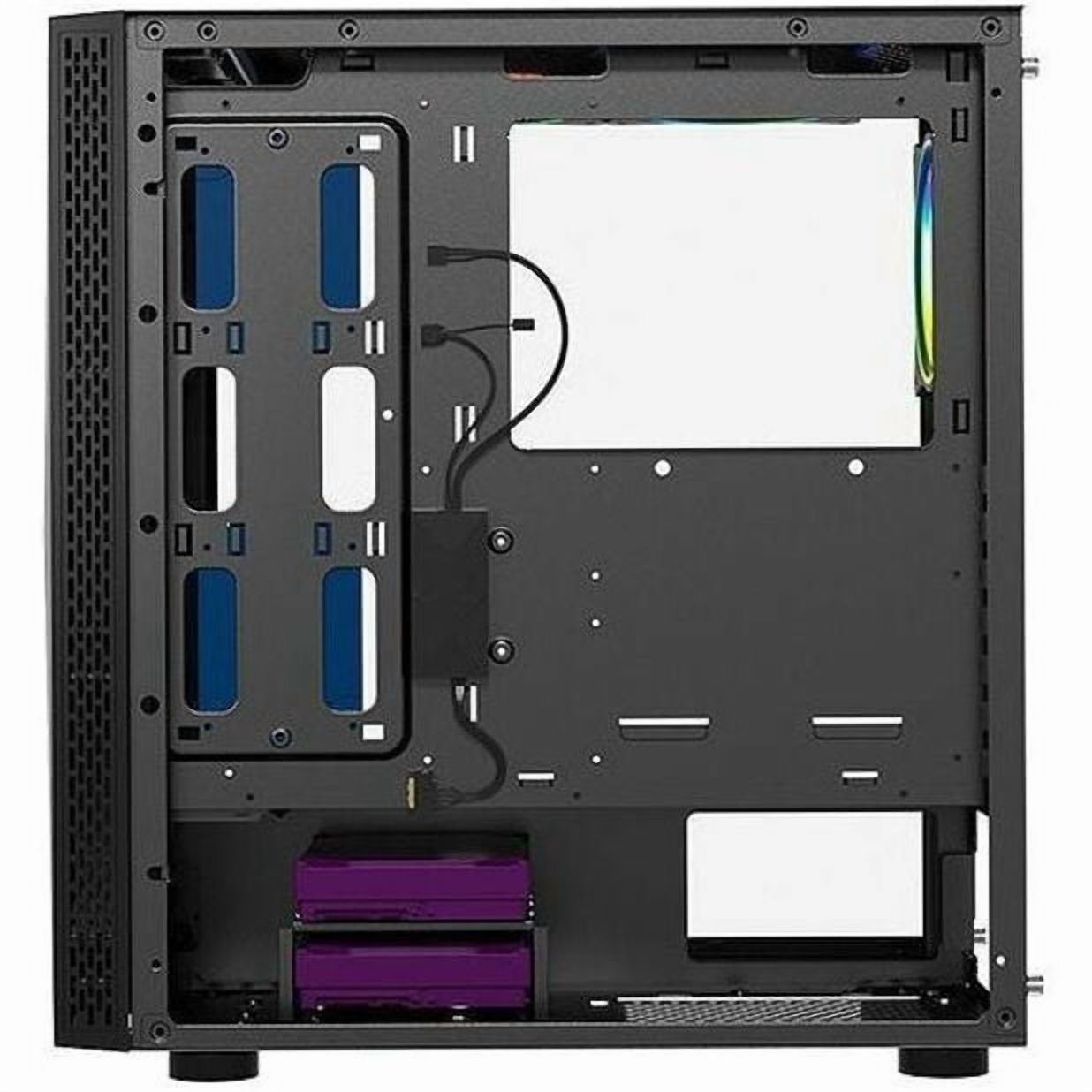 Bluegears b-BlackWidow-RGB Black Gaming PC ATX case with 3 x PWM 120mm ARGB Fans and Support up to EATX board