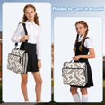 thumbnail image 6 of Taupe-geometric Chevron Printed Zipper Binder with Handle&Shoulder Strap 2 inch 3 Ring 500+300 Sheet Capacity File Folder Organizer, 6 of 7