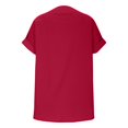 thumbnail image 4 of Linen Shirts for Women Casual V Neck Button Down Blouses Short Sleeve Office Work Tops Loose Vacation Tees Shirt Red S, 4 of 7