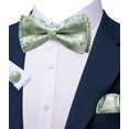 thumbnail image 4 of Conjunto de pajarita Barry.Wang con estampado floral verde salvia y seda azul claro, 4 of 7