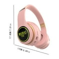 thumbnail image 3 of Bluetooth Headphones with LED Lights, Wireless Over-Ear Headphones with 40mm Drivers, HiFi Stereo Sound, Bluetooth 5.3, Foldable Design, 10-Hour Playtime, Type-C Charging - White/Pink/Green/Blue, 3 of 8