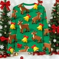 thumbnail image 4 of Womens Tops Christmas Printed Round Neck Long Sleeved Top Blouse for Women Red L, 4 of 5