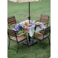 thumbnail image 4 of Outdoor Tablecloths with Umbrella Hole & Zipper, Pink Purple Hummingbird 54x54 Inch Square Tablecloths, Spring Oil Painting Sunflowers Waterproof Table Cloth, Patio/Pool/Picnic Table Covers, 4 of 8