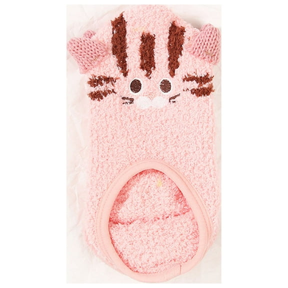 BLTIBY Ankle Socks for Women Girls Fuzzy Animal Home Non Slip Cute Slipper Socks with Grippers for Yoga Winter Warm Thick Plush Sock Pink One Size