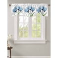thumbnail image 2 of Tie Up Valance Curtain for Kitchen,Farm Spring Blue Blossom Tulip Rod Pocket Short Curtains Adjustable Tie-Up Shade Valances,Abstract Flower on White Window Treatment for Bathroom Living Room Bedroom, 2 of 8